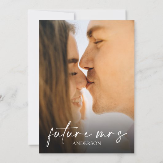 モダンシンプルSage Greenとフォトブライダルシャワー 招待状 (裏面)