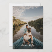 モダンシンプルSage Green Monogram写真結婚s 招待状 (裏面)