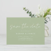 モダンシンプルSage Green Wedding Save the Date セーブザデート (スタンド正面)