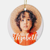 モダンシンプルScript名前と写真の追加 セラミックオーナメント (左)
