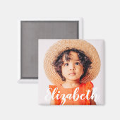 モダンシンプルScript名前と写真の追加 マグネット (正面/裏面)