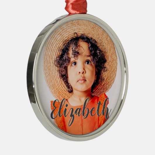 モダンシンプルScript名前と写真の追加 メタルオーナメント (右)