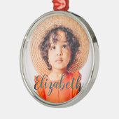 モダンシンプルScript名前と写真の追加 メタルオーナメント (左)