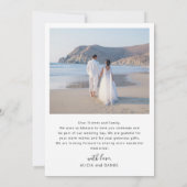 モダンシンプルScript 2写真結婚の サンキューカード (裏面)