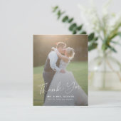 モダンシンプルScript 2写真結婚感謝してい サンキューカード (スタンド正面)