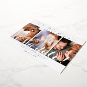 モダンシンプルScript 3写真QRコード日付の保存 箔招待状 (回転した状態)