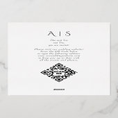 モダンシンプルScript 3写真QRコード日付の保存 箔招待状 (裏面)