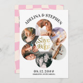 モダンシンプルScript 6写真QRコード日付の保存 セーブザデート (正面/裏面)