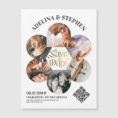 モダンシンプルScript 6写真QRコード日付の保存 マグネット招待状 (正面)