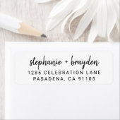 モダンシンプルScript 60番目の誕生日差出人住所 ラベル (インサイチュ)