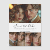 モダンシンプルScript Collage日付マグネットの保存 (正面)