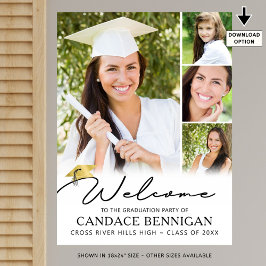 モダンシンプルScript Graduate Welcome 4 Photo ポスター
