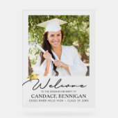 モダンシンプルScript Graduate Welcome Photo アクリルサイン (正面)