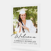 モダンシンプルScript Graduate Welcome Photo アクリルサイン (傾斜)
