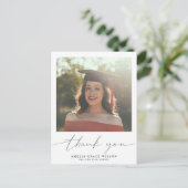 モダンシンプルScript Graduation Photo Thank you ポストカード (スタンド正面)