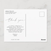 モダンシンプルScript Graduation Photo Thank you ポストカード (裏面)