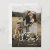 モダンシンプルScript Happy Holidays 2写真 シーズンカード (正面)