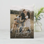 モダンシンプルScript Happy Holidays 2写真 シーズンカード (スタンド正面)