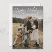 モダンシンプルScript Happy Holidays 2写真 シーズンカード (正面)