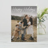 モダンシンプルScript Happy Holidays 2写真 シーズンカード (スタンド正面)