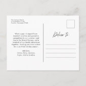 モダンシンプルScript Happy Holidays Family Photo シーズンポストカード (裏面)