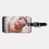 モダンシンプルScript Loveベビー写真 ラゲッジタグ (正面横)