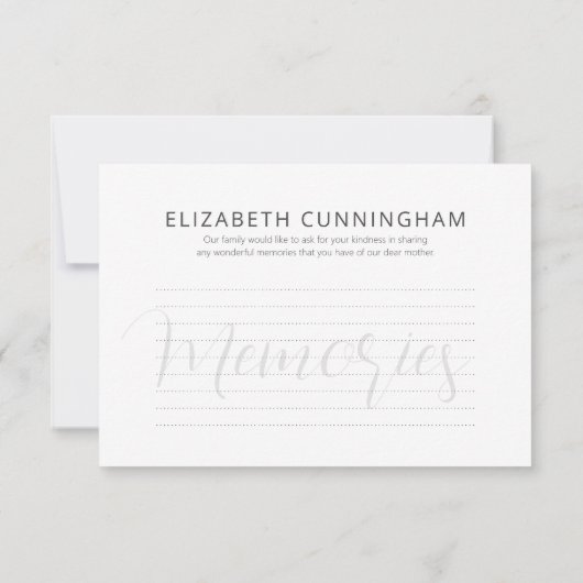 モダンシンプルScript Memoriesメモリアル返信 出欠カード (裏面)