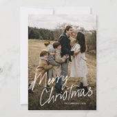 モダンシンプルScript Merry Christmas 2写真 シーズンカード (正面)