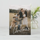 モダンシンプルScript Merry Christmas 2写真 シーズンカード (スタンド正面)