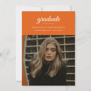 モダンシンプルScript Orange Photo Gradation 招待状