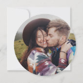 モダンシンプルScript & Photoユニーク Round結婚's 招待状 (裏面)