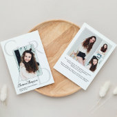 モダンシンプルScript Photo Collage卒業 招待状