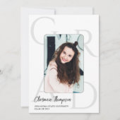 モダンシンプルScript Photo Collage卒業 招待状 (正面)