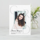 モダンシンプルScript Photo Collage卒業 招待状 (スタンド正面)