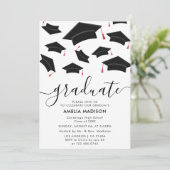 モダンシンプルScript Photo Graduation Party 招待状 (スタンド正面)