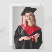 モダンシンプルScript Photo Graduation Party 招待状 (裏面)