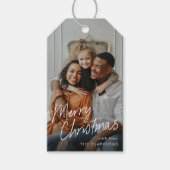 モダンシンプルScript Photo Merry Christmas ギフトタグ (正面)