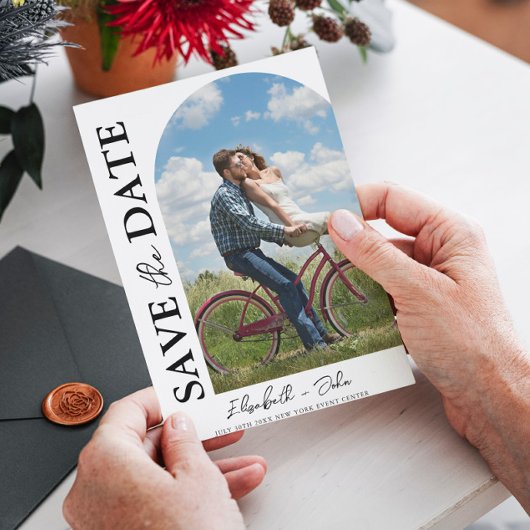 モダンシンプルScript Photo Wedding日付の保存 セーブザデート