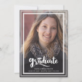 モダンシンプルScript Two Photos卒業 案内状 (正面)