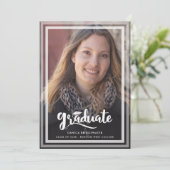 モダンシンプルScript Two Photos卒業 案内状 (スタンド正面)