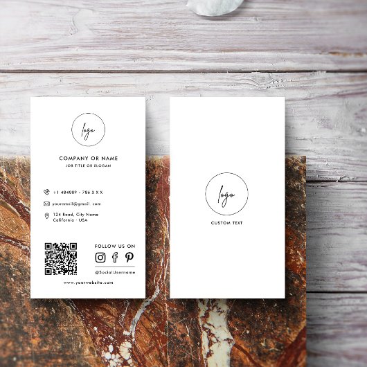 モダンシンプルSNSアイコンQRコードロゴ 名刺