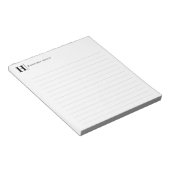 モダンシンプルSplit Line Business Monogram Black ノートパッド (アングル)