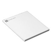 モダンシンプルSplit Line Business Monogram Black ノートパッド (アングル)