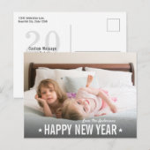 モダンシンプルStar Script Happy New Year Photo シーズンポストカード (正面/裏面)