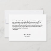 モダンシンプルTeamwork写真サンキューカード サンキューカード (裏面)