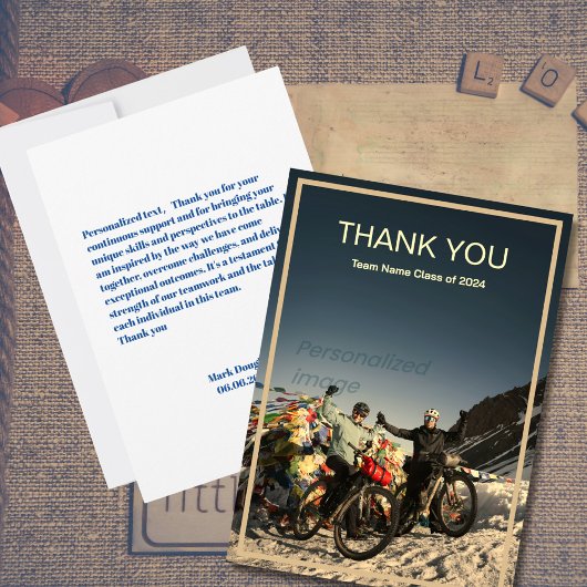 モダンシンプルTeamwork写真サンキューカード サンキューカード