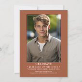 モダンシンプルTerracotta Brown写真卒業 案内状 (正面)
