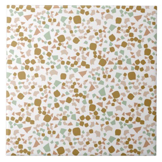 モダンシンプルTerrazzoホワイト金ゴールドタイル タイル (正面)
