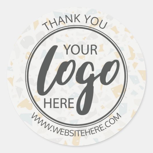 モダンシンプルTerrazzo Ceramic Your Logo Here ラウンドシール (正面)