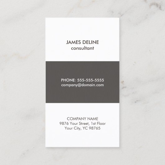 モダンシンプルTexture Gray Consultant 名刺 (裏面)